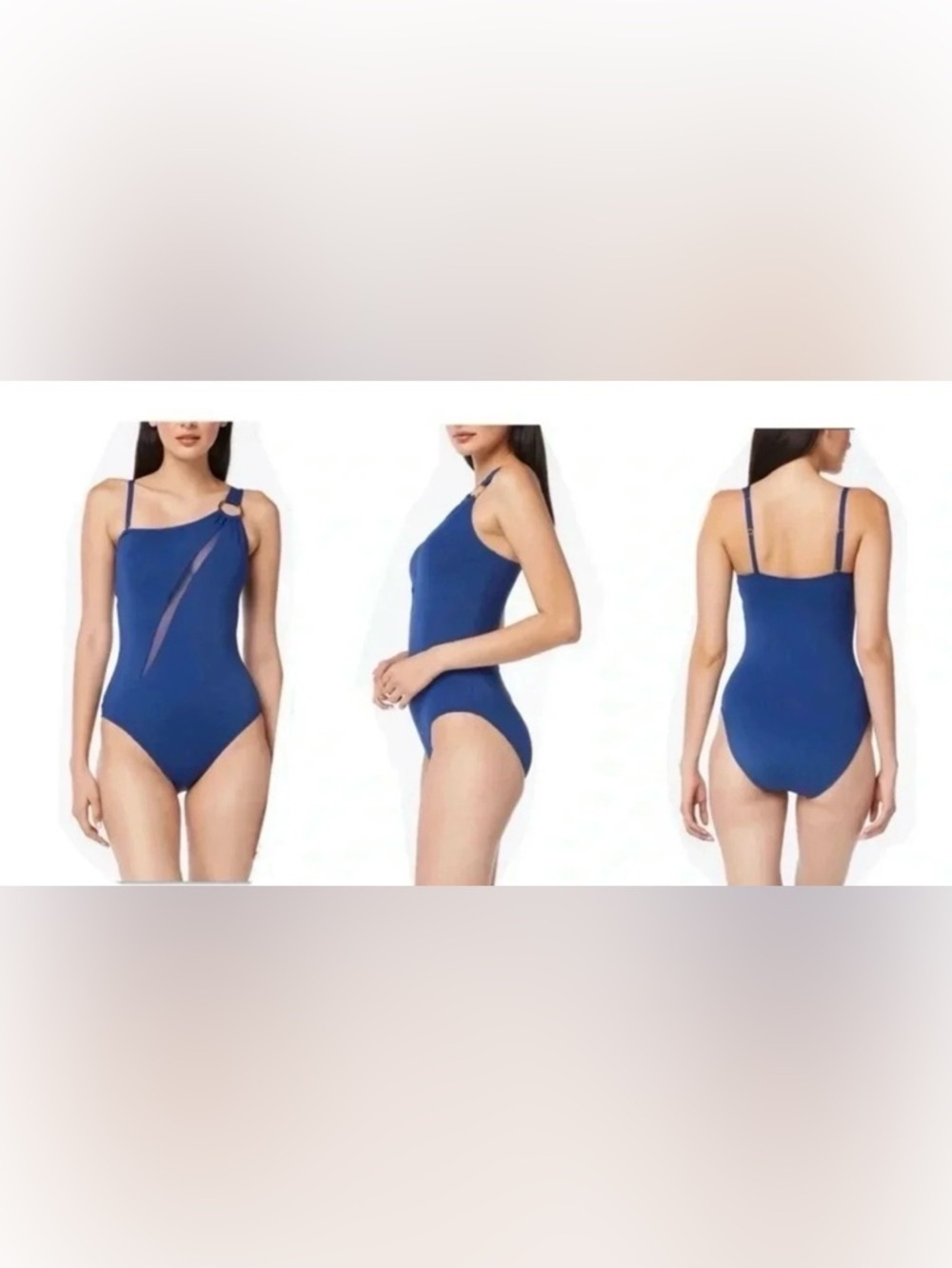 BLEU BY ROD BEATTIE RING ME UP ASYMMETRICAL ONE SHOULDER ONE PIECE